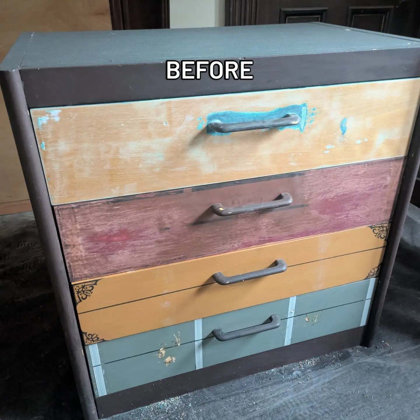 Chest of drawers mid-restoration